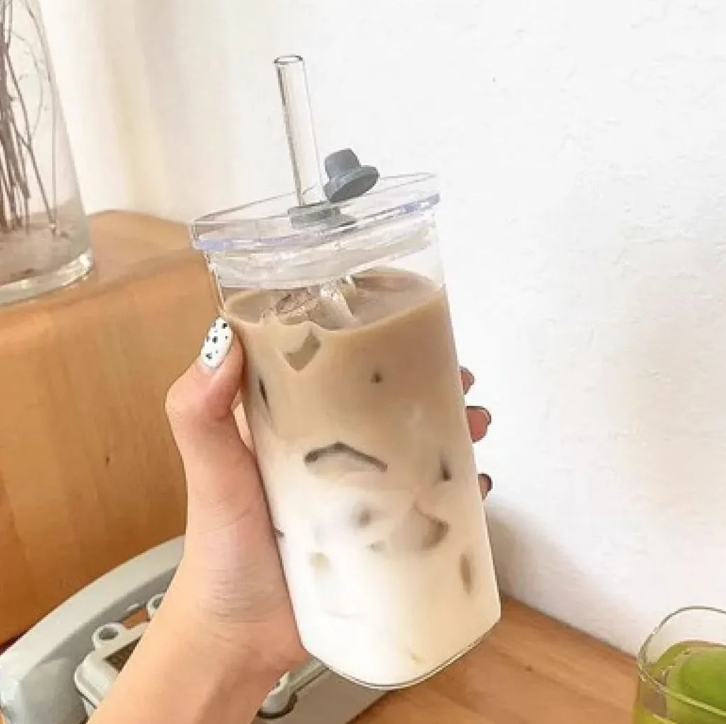 Vierkant Transparant Matcha Glas