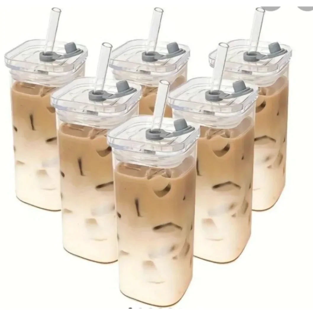 Vierkant Transparant Matcha Glas
